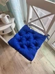 Подушка на стул квадратна , серія Color, 35х35х5 см., колір синій, с зав'язками - изображение 3