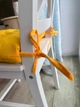 Подушка на стул квадратна, серія Color, 35х35х5 см., колір жовтий, с зав'язками - изображение 7
