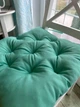 Подушка на стул квадратна, серія Color, 35х35х5 см., колір ментол, с зав'язками - зображення 5