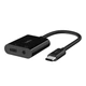 Адаптер Belkin RockStar USB-C - 3.5mm Audio + USB-C Charge 0.12 м 60W Black (NPA004btBK) - зображення 2