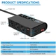 Разветвитель прикуривателя для авто 12-24 вольт на 3 гнезда usb, Type с 180 Вт - изображение 2
