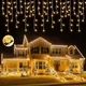 Гирлянда Бахрома от сети, 12м, 200LED, Теплый белый - изображение 2