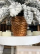 Искусственная литая заснеженная елка АТЗ высотой 0.9 м роскошная новогодняя елка в круглом горшке из лозы, рождественская пышная долговечная елка с густыми ветками для дома Зеленый - изображение 6