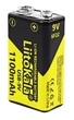 Аккумулятор LiitoKala USB-9V-1100, 6F22 (крона), USB-C, 9V, 1100mAh, LED - изображение 1