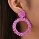 Жіночі сережки усипані стразами jewelry Рожевого кольору - зображення 2