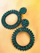 Жіночі сережки усипані стразами jewelry Зеленого кольору - зображення 4