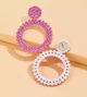 Жіночі сережки усипані стразами jewelry Рожевого кольору - зображення 6