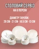 Столовый сервиз из керамики на 6 персон, розовый цвет, набор тарелок, посуда для сервировки - изображение 1