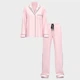 Фланелева піжама (сорочка + штани) Victoria's Secret Flannel Long Pajama Set L Short Рожева смужка (2671380D) - изображение 4