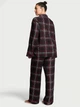 Фланелева піжама (сорочка + штани) Victoria's Secret Flannel Long Pajama Set М Regular Чорний (27138529) - изображение 2