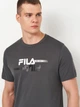 Футболка хлопковая длинная мужская Fila FAM1126-80015 M Темно-серая с принтом (4067777248239) - изображение 4