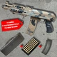 Сигнально-шумовий АКМС (камуфляж) + кейс + патрони 50шт + 1 магазин — репліка зі складним прикладом, пластикова рукоять - изображение 1