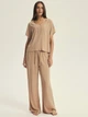 Піжама (футболка + штани) жіноча Esotiq Corenso 43825-84X XL Пісочна (5903972695555) - зображення 1