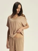 Піжама (футболка + штани) жіноча Esotiq Corenso 43825-84X M Пісочна (5903972695531) - зображення 3
