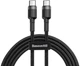 60W кабель для швидкого заряджання та передачі даних Baseus PD 2.0 Type-C Cafule Cable 3A Fast Charging Black 2.0м - изображение 5
