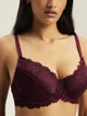 Бюстгальтер з кісточками мереживний Esotiq Ofiel 44216-93X 85E Бордовий (5903972701515) - зображення 1