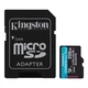 Карта памяти microSDXC Kingston Canvas Go! Plus 256GB UHS I Class 10 V30 скорость чтения до 200 МБ/с записи до 160 МБ/с с SD-адаптером (SDCG4/256GB) - изображение 1