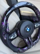 Кермо з Кованого Карбону Фіолетовий BMW M + Led екран F-Series F15 F16 F20 F21 F25 F26 F30 F31 F32 F34 F35 F36 руль - зображення 2