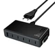 Адаптер мережевий HOCO Modern PD робочий стіл з telescopic cable C151A |1USB/6Type-C, 50W/3A, PD/QC| Black - зображення 1