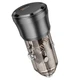 Адаптер автомобильный Borofone Clever single port car charger BZ24 |1Type-C, 20W/3A, PD/QC| Transparent Black - изображение 1