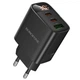 Сетевое зарядное устройство Borofone BA98A Ilustre with digital display PD30W (1USB-A/2C) Black - изображение 1