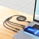 Кабель HOCO X76 4-in-1 Super charging cable (Type-C+Type-C+iP+Micro) Black (6931474767424) - изображение 6