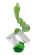 Бонг стеклянный Saxo Green Bubbler 18 см Саксо Грин Баблер двойной спиральный с турбокикером зелёный - изображение 3