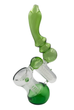Бонг стеклянный Saxo Green Bubbler 18 см Саксо Грин Баблер двойной спиральный с турбокикером зелёный - изображение 4