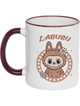 Чашка з бордовим обідком та бордовий ручкою (330 мл) LABUBU (brown) - изображение 1