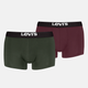 Zestaw majtek męskich typu bokserki Levi`s Men Solid Basic Trunk Org Co 2P 37149-1165 XL 2 szt. Zielony/Czerwony - obraz 1