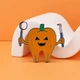 Брошь-значок BROCHE бижутерия Медицина Зуб-Тыква с инструментами оранжевая BRGV115126 - изображение 7