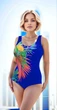 Слитный купальник Z.Five 112056 ярко-синий 54 (4XL) ;бедра 116-120 см грудь 3C-4D-5E - изображение 2