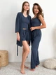 Пижама женская четверка халат майка шорты брюки Comfort Collection S-M графит - изображение 8