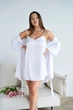 Комплект домашній жіночий халат і нічна сорочка Onora Collection S-M білий - зображення 2