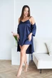 Комплект домашний женский халат и ночная рубашка Onora Collection L-XL темно-синий - изображение 6
