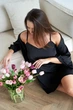 Комплект домашний женский халат и ночная рубашка Onora Collection L-XL черный - изображение 7