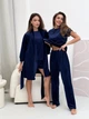 Комплект женский четверка халат футболка шорты штаны Evelyn Collection L-XL темно-синий - изображение 9