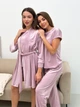 Комплект жіночий четвірка халат футболка шорти штани Evelyn Collection L-XL пудра - зображення 14