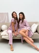 Комплект жіночий четвірка халат футболка шорти штани Evelyn Collection L-XL пудра - зображення 12