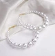 Женские сережки -кольца с каскадными бусинами jewelry Золотистые-белые - изображение 1