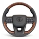Руль для Toyota Land Cruiser 200, Prado 150. Без подогрева. В стиле LC300. Коричневое дерево. Черный логотип. В сборе. - изображение 1