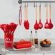 Набір кухонних предметів Kitchenware Set 12 предметів Силікон Червоний - зображення 3