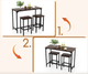 Барный стол и 2 барных стула Costway Hoobro в стиле Loft - изображение 5
