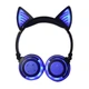 Навушники з LED підсвічуванням Bluetooth + дротове підключення UFT BL107 Blue з вушками - зображення 1