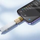 Адаптер Hoco UA36 - переходник iPhone Lightning (папа) to USB (мама) OTG transparent adapter Gold - изображение 2