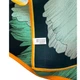 Шелковый бирюзовый платок с пионом красивая шейная косынка с цветочным принтом 53х53 см натуральный шелк - изображение 3