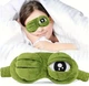 Плюшевая маска для сна Frog Ice Eye Mask зеленая - изображение 1