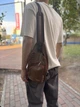 Сумка кросс боди с эмблемой из кожзама Vintage 20570 Рыжая - изображение 10