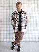 Детская теплая рубашка в клетку для мальчика Smile Time Warm Wool B ZR7-02-25.2 128 см Коричнево-белая клетка (st_2000000226019) - изображение 7