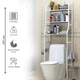 Полка над унитазом для ванной комнаты трехуровневая металлическая Toilet Rack, компактная напольная стойка-органайзер, универсальный стеллаж на 3 полки для хранения бытовой химии и аксессуаров Белая, PMW-3 - изображение 2